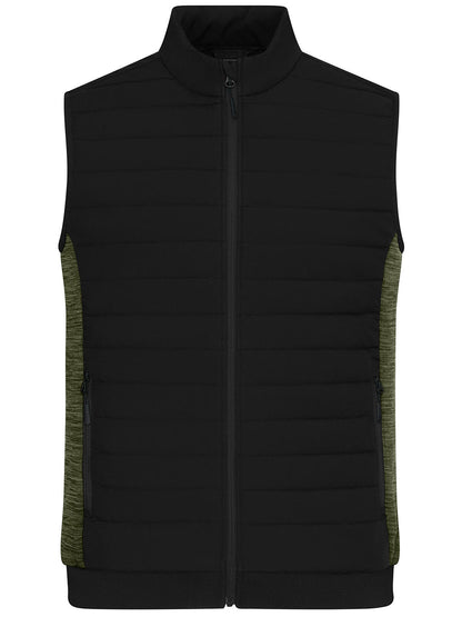 Men's Padded Hybrid Vest Daiber Black/Olive-Melange
