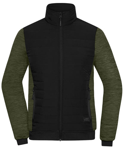 Ladies' Padded Hybrid Jacket Daiber Black/Olive-Melange