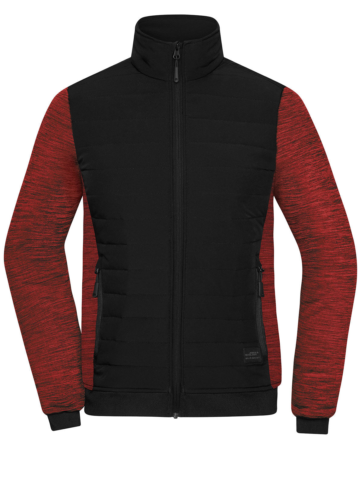 Ladies' Padded Hybrid Jacket Daiber Black/Red-Melange