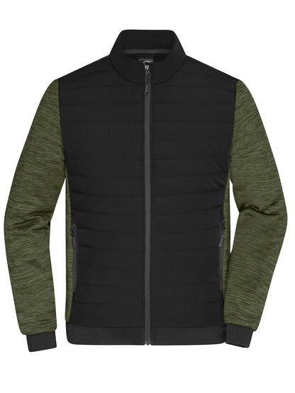 Men's Padded Hybrid Jacket Daiber Black/Olive-Melange
