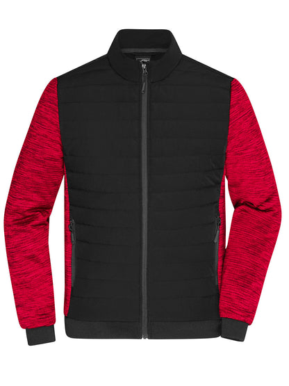 Men's Padded Hybrid Jacket Daiber Black/Red-Melange