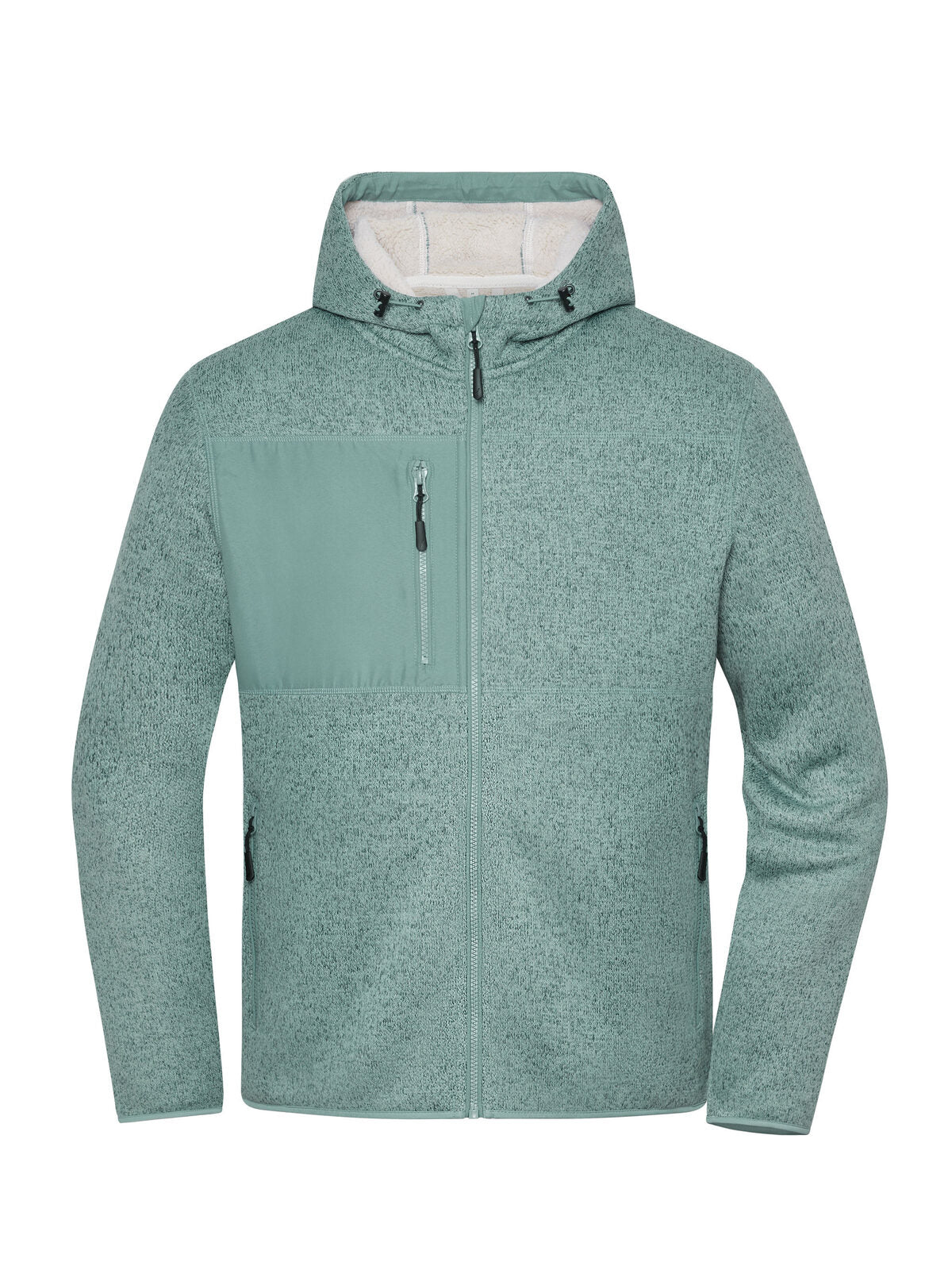 Workwear Knitted Fleece Jacket Daiber Foggy-Green-Melange/Nature