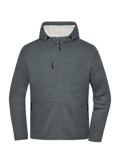 Workwear Knitted Fleece Jacket Daiber Metal-Grey-Melange/Nature