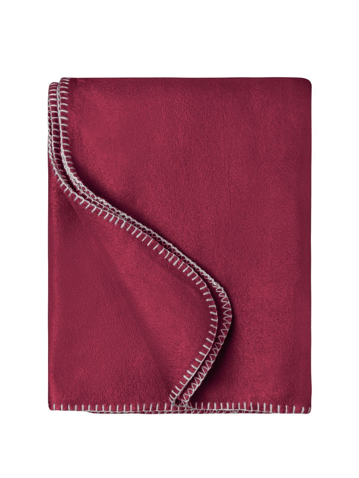 Fleece Blanket 130x170 Daiber Bordeaux/Natural