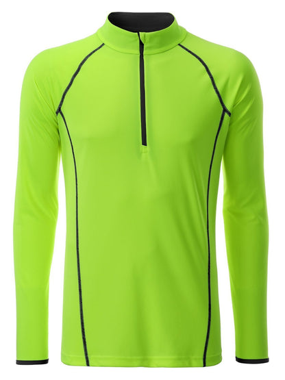 Men's Sportsshirt Longsleeve Daiber Bright-Green/Black