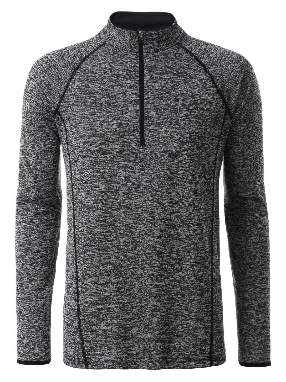 Men's Sportsshirt Longsleeve Daiber Black-Melange/Black