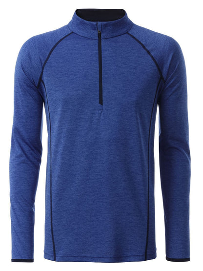 Men's Sportsshirt Longsleeve Daiber Blue-Melange/Navy