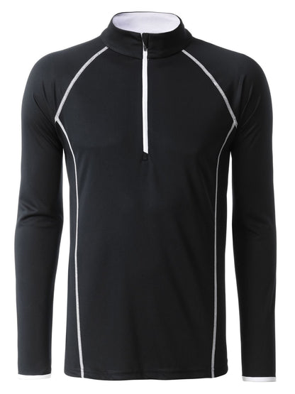 Men's Sportsshirt Longsleeve Daiber Black/White
