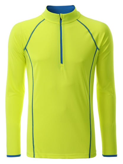 Men's Sportsshirt Longsleeve Daiber Bright-Yellow/Bright-Blue