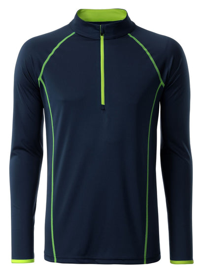 Men's Sportsshirt Longsleeve Daiber Navy/Bright-Yellow