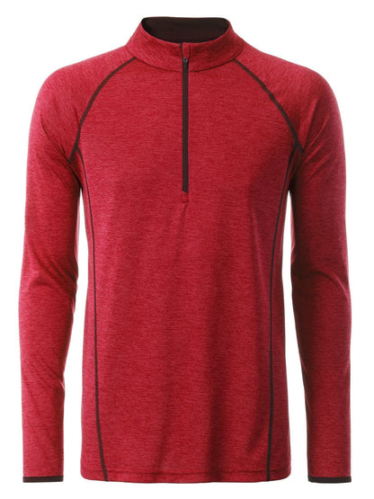 Men's Sportsshirt Longsleeve Daiber Red-Melange