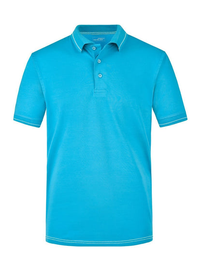 Men's Elastic Polo Daiber Aqua/White