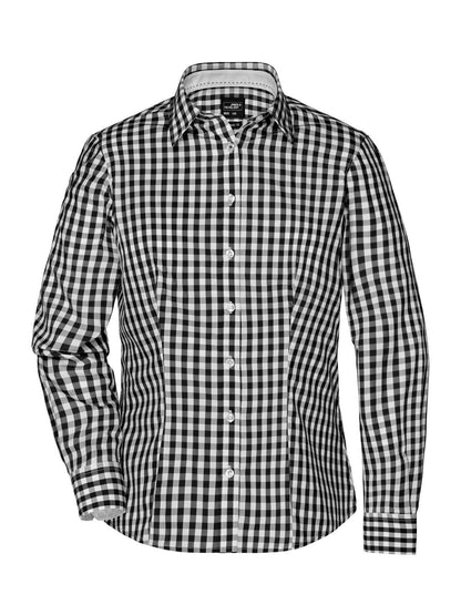 Ladies' Checked Blouse Daiber Black/White