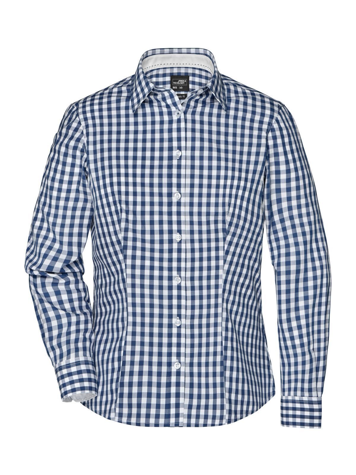 Ladies' Checked Blouse Daiber Navy/White