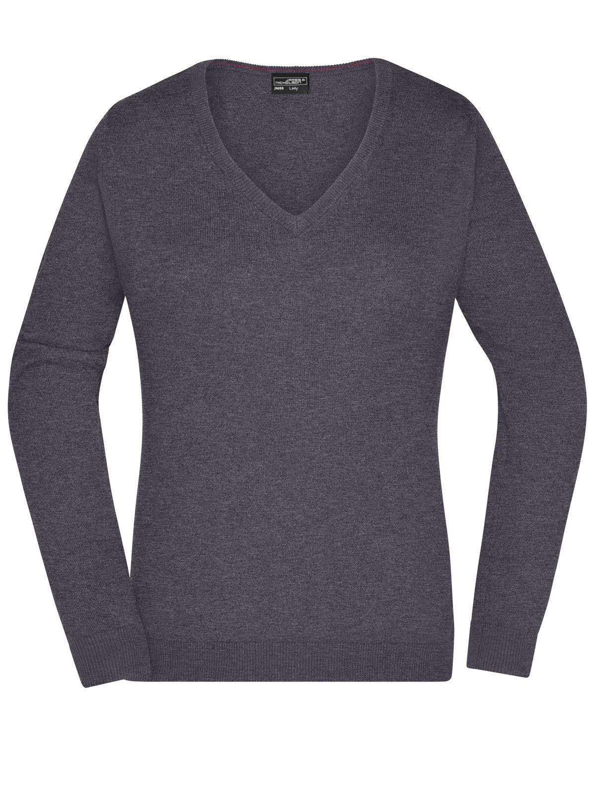 Ladies' V-Neck Pullover Daiber Anthracite-Melange