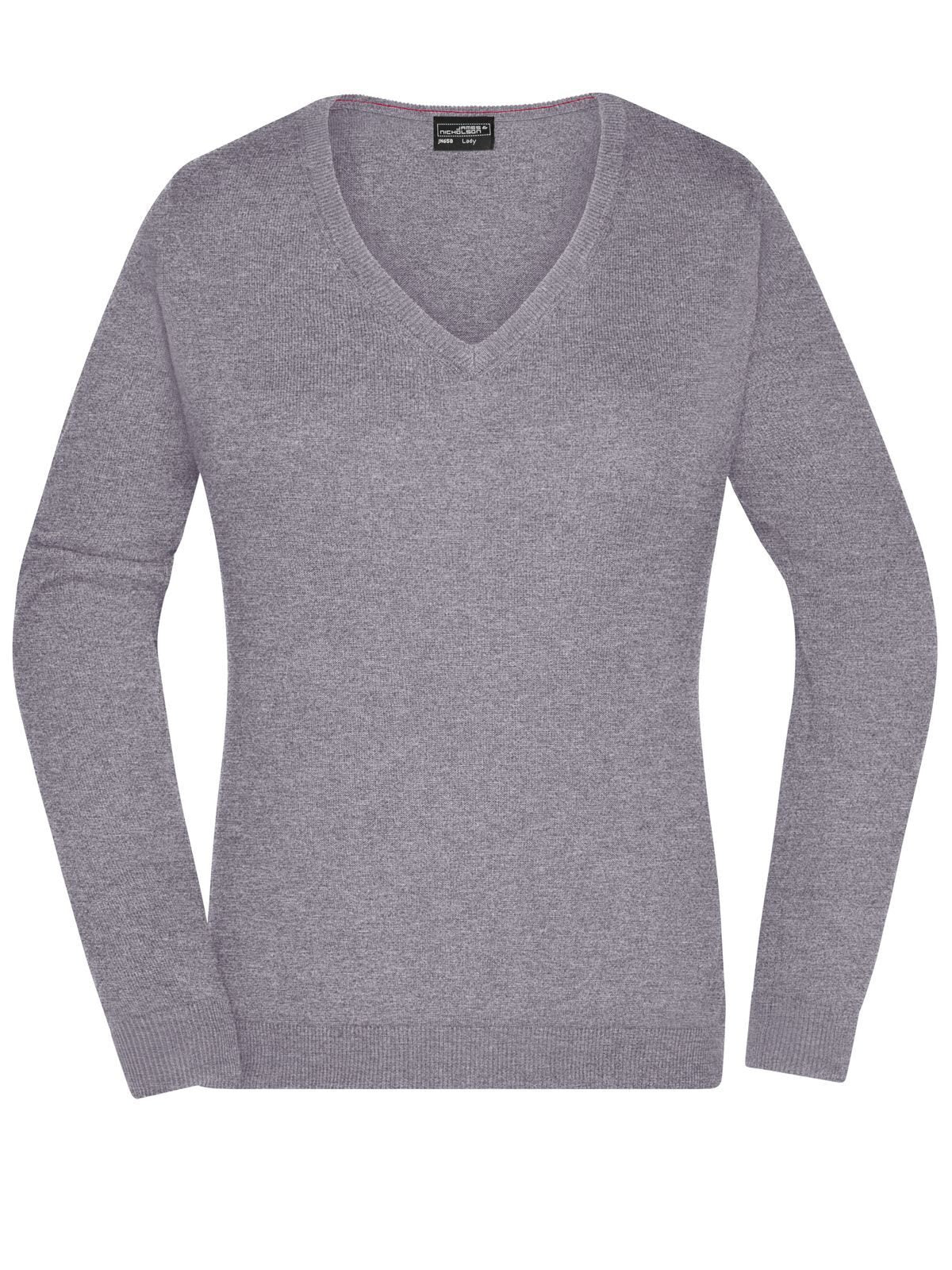 Ladies' V-Neck Pullover Daiber Grey-Heather
