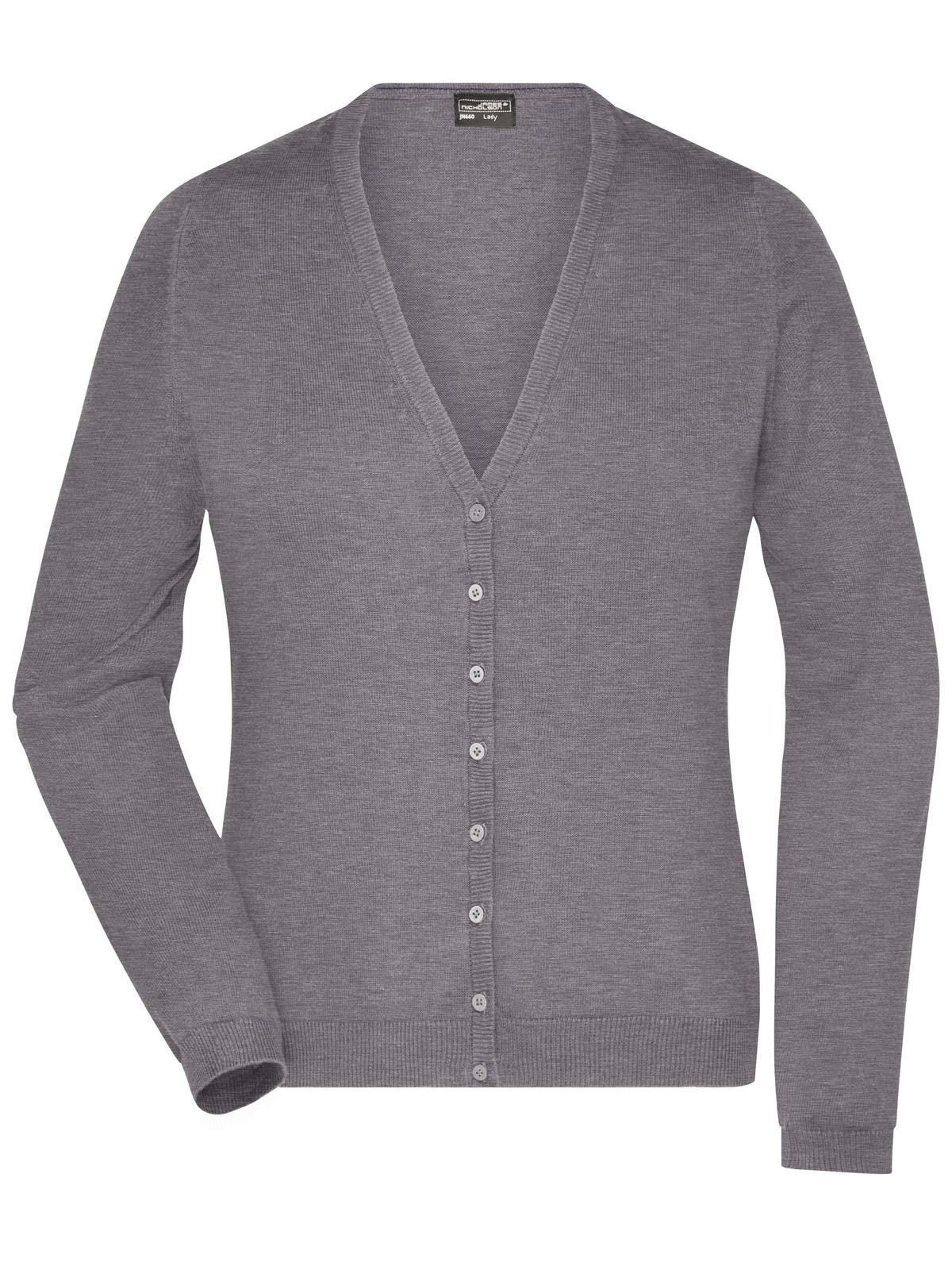 Ladies' V-Neck Cardigan Daiber Grey-Heather