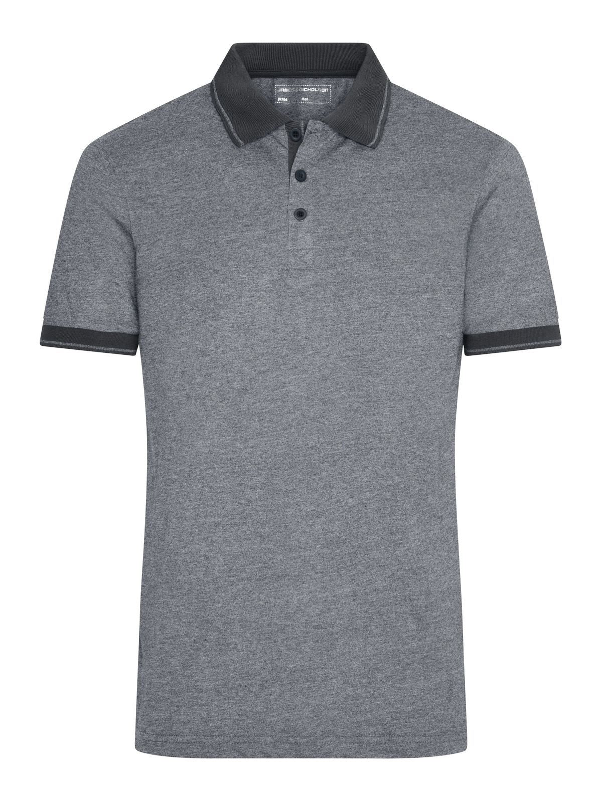 Men's Heather Polo Daiber Black-Melange/Black
