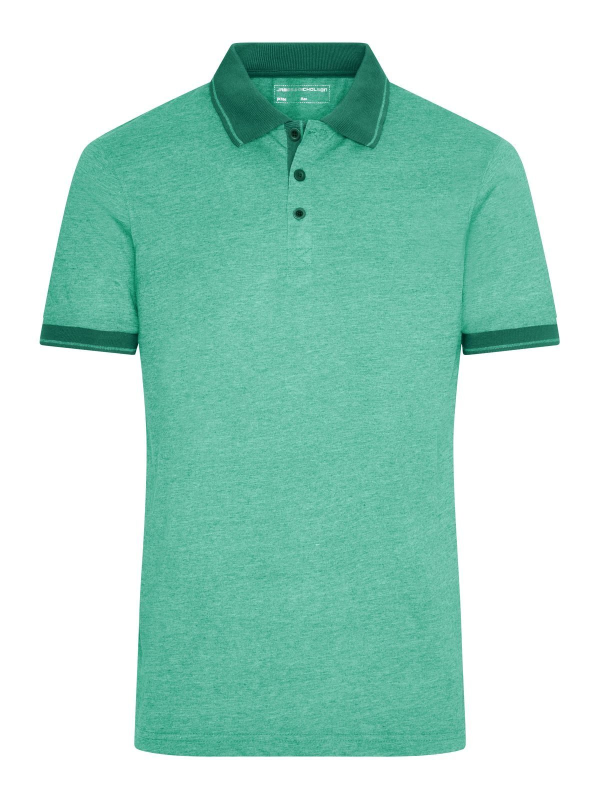 Men's Heather Polo Daiber Green-Melange/Dark-Green