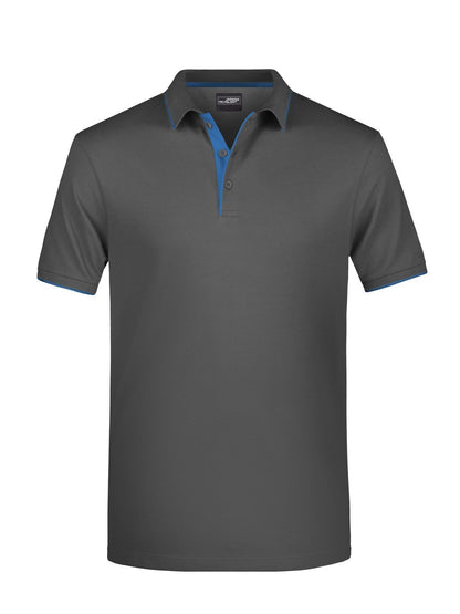 Men's Polo Stripe Daiber Graphite/Aqua