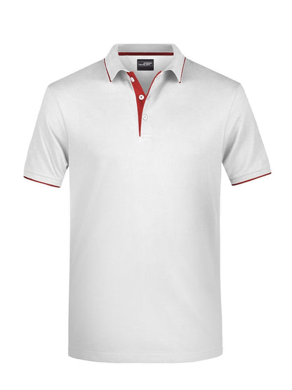 Men's Polo Stripe Daiber White/Red