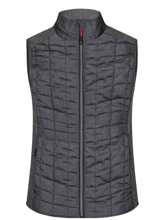 Ladies' Knitted Hybrid Vest Daiber Grey-Melange/Anthracite-Melang