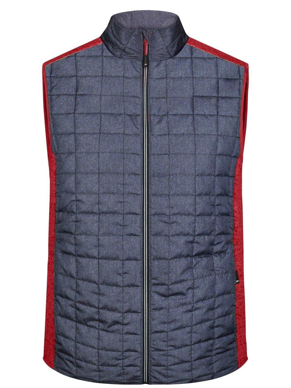 Men's Knitted Hybrid Vest Daiber Red-Melange/Anthracite-Melange