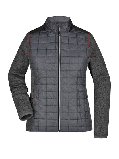 Ladies' Knitted Hybrid Jacket Daiber Grey-Melange/Anthracite-Melang