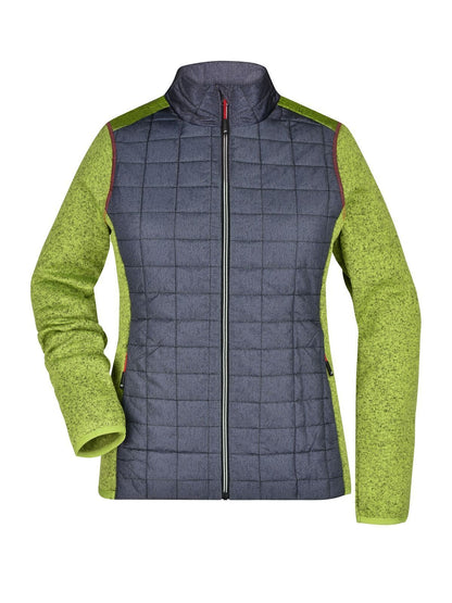 Ladies' Knitted Hybrid Jacket Daiber Kiwi-Melange/Anthracite-Melang