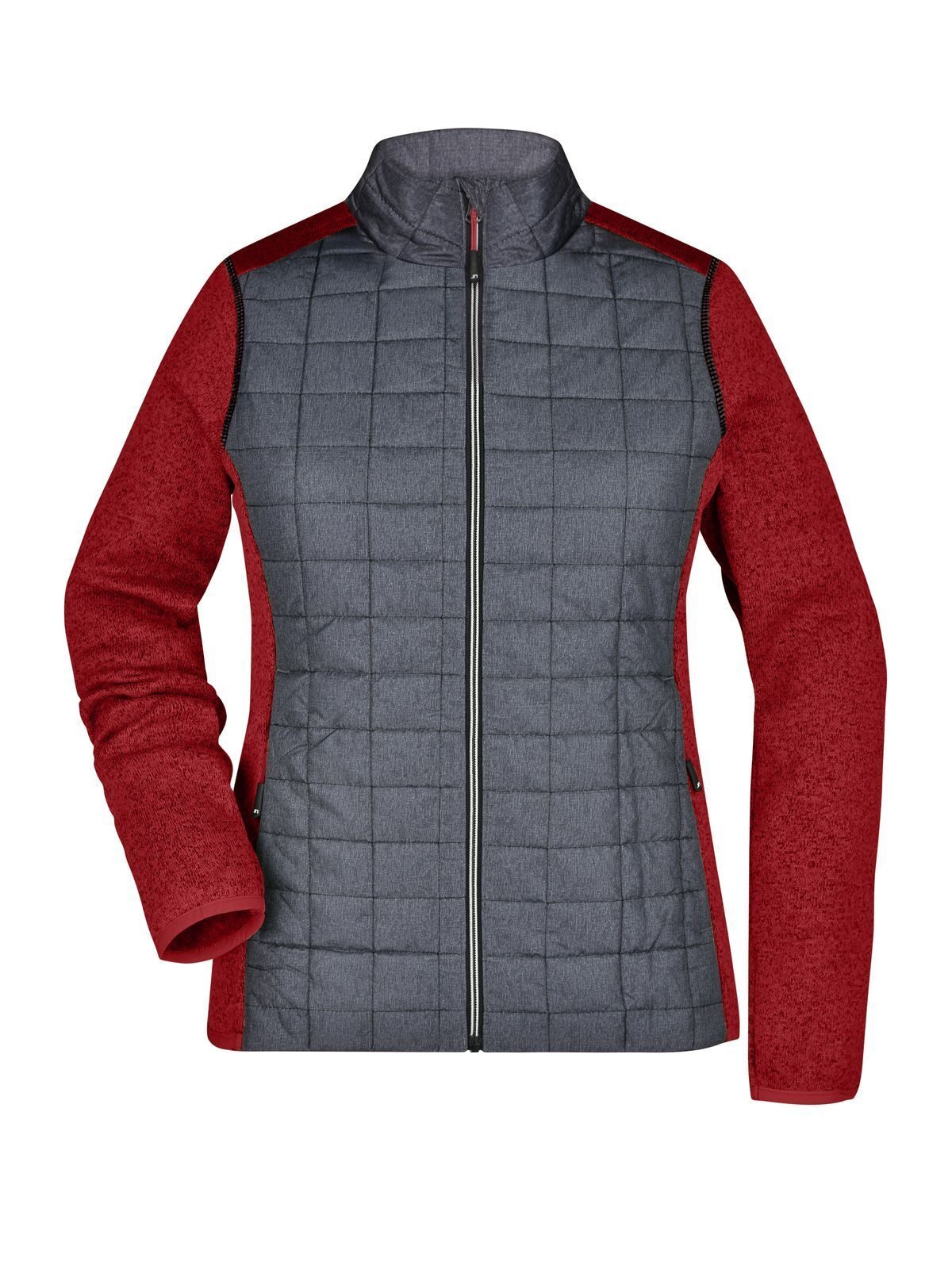 Ladies' Knitted Hybrid Jacket Daiber Red-Melange/Anthracite-Melange