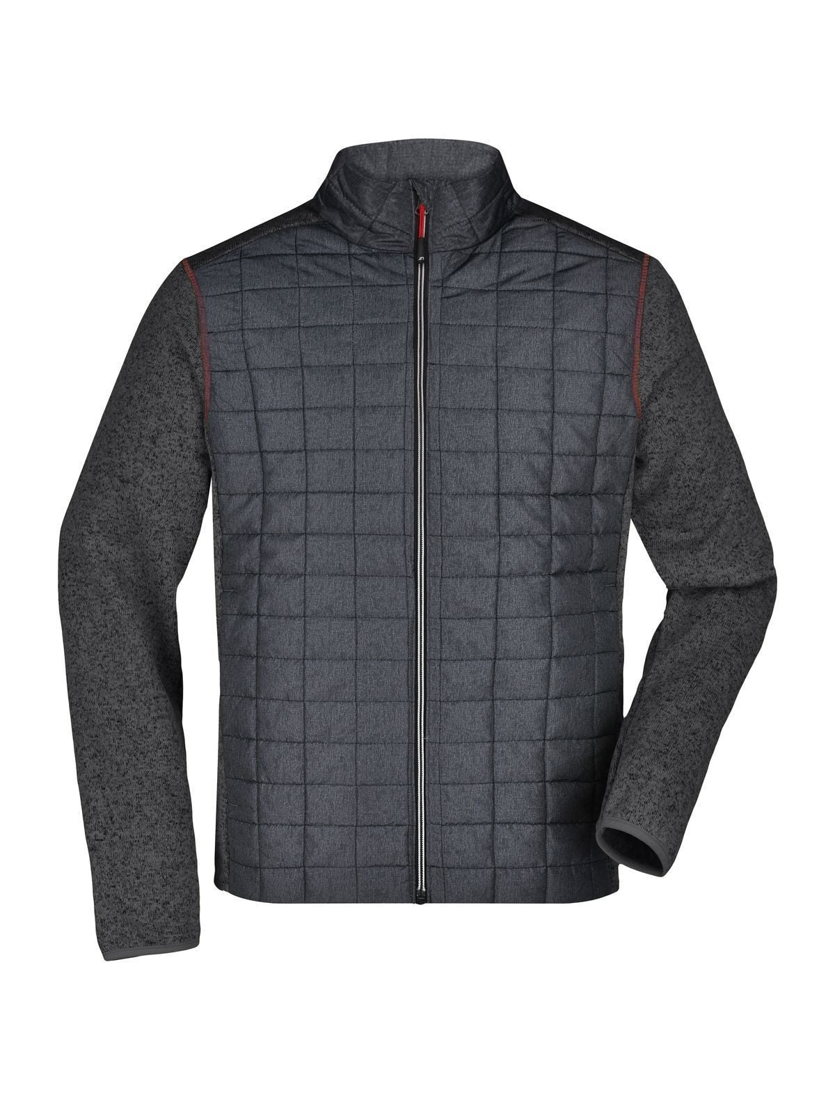 Men's Knitted Hybrid Jacket Daiber Grey-Melange/Anthracite-Melang