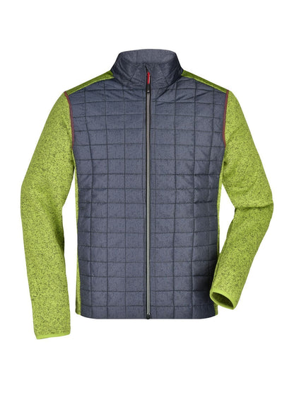 Men's Knitted Hybrid Jacket Daiber Kiwi-Melange/Anthracite-Melang