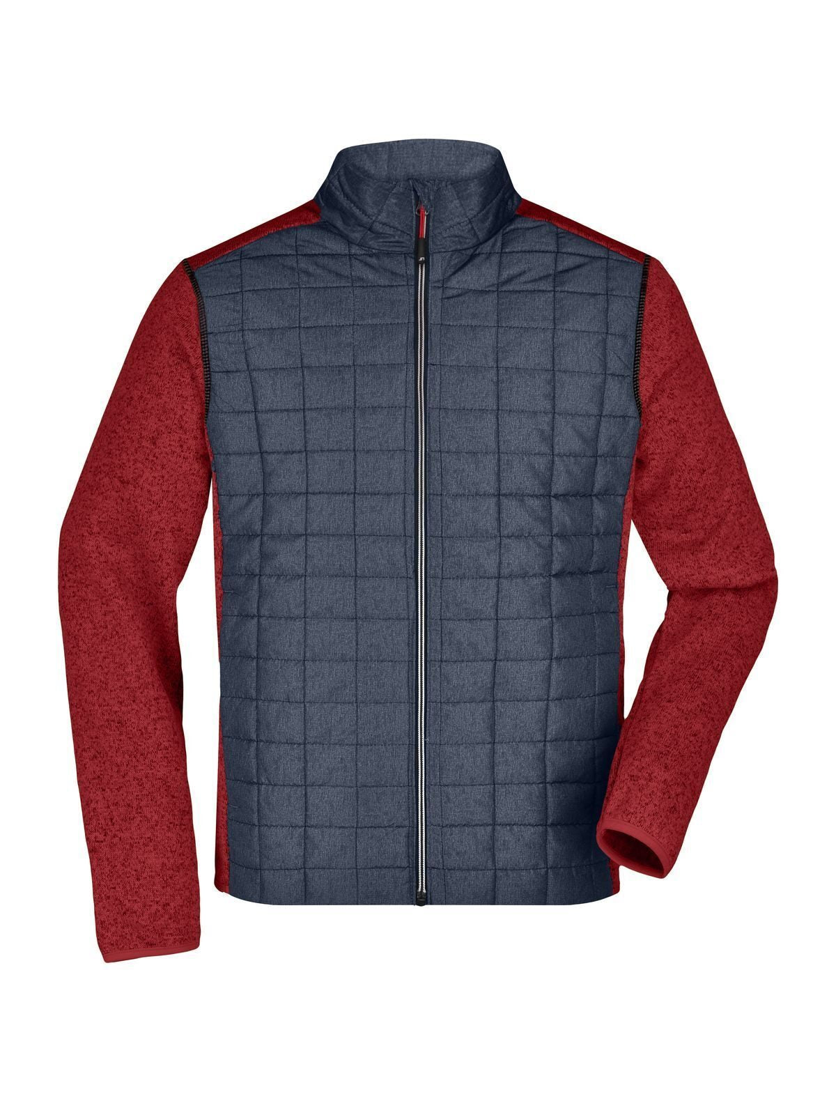 Men's Knitted Hybrid Jacket Daiber Red-Melange/Anthracite-Melange