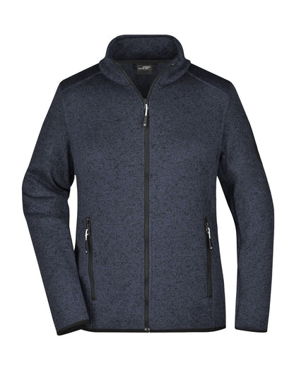 Ladies' Knitted Fleece Jacket Daiber Dark-Grey-Melange/Silver