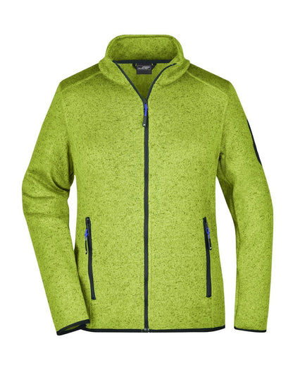 Ladies' Knitted Fleece Jacket Daiber Kiwi-Melange/Royal