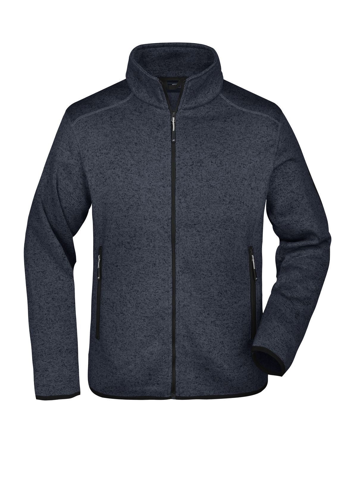 Men's Knitted Fleece Jacket Daiber Dark-Grey-Melange/Silver