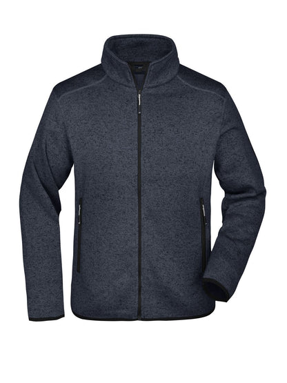 Men's Knitted Fleece Jacket Daiber Dark-Grey-Melange/Silver