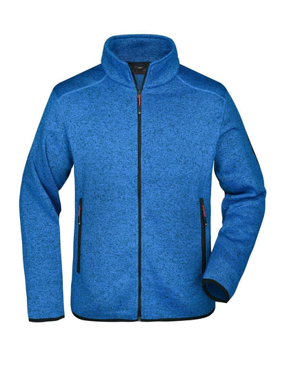 Men's Knitted Fleece Jacket Daiber Royal-Melange/Red