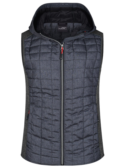 Ladies' Knitted Hybrid Vest Daiber Grey-Melange/Anthracite-Melang