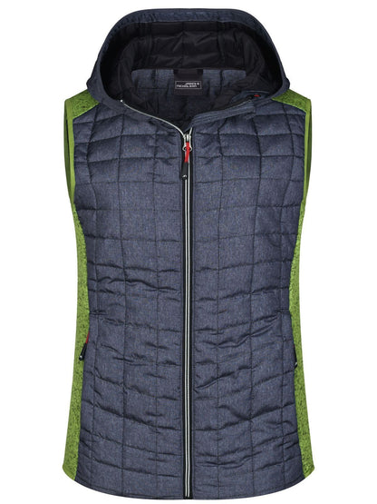 Ladies' Knitted Hybrid Vest Daiber Kiwi-Melange/Anthracite-Melang