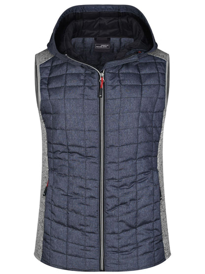Ladies' Knitted Hybrid Vest Daiber Light-Melange/Anthracite-Melan