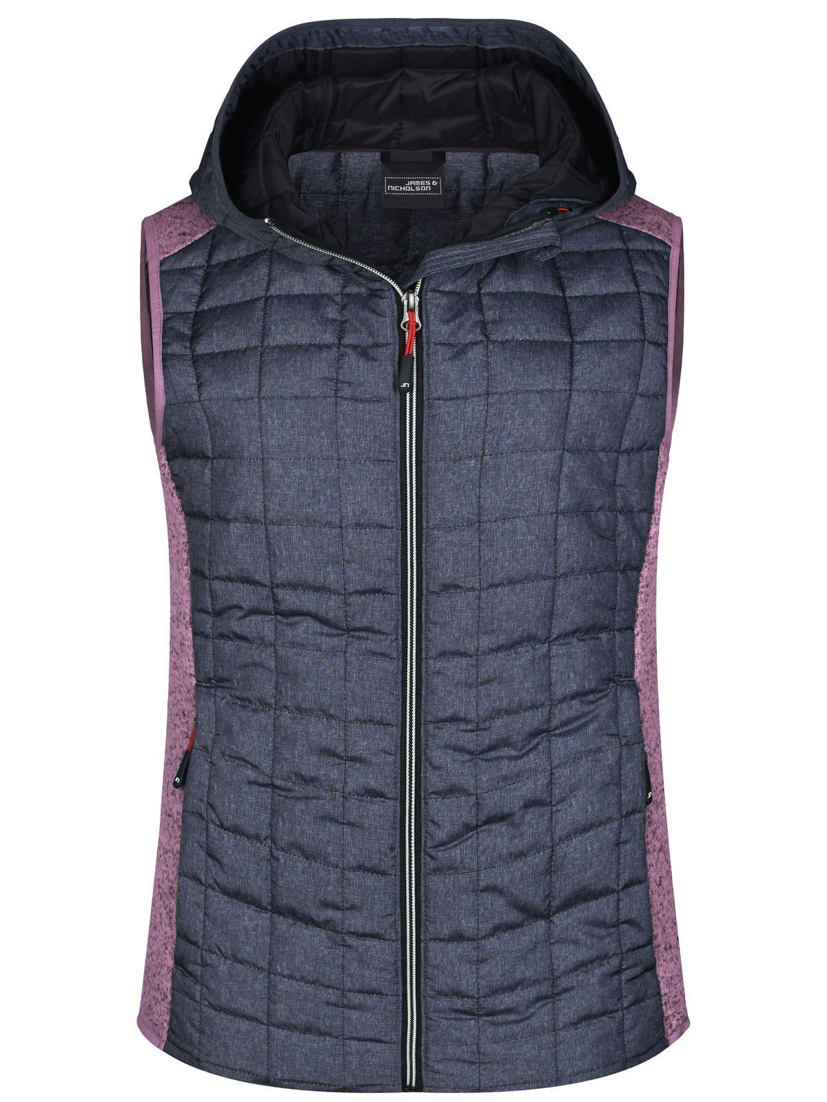 Ladies' Knitted Hybrid Vest Daiber Pink-Melange/Anthracite-Melang