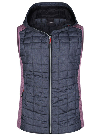 Ladies' Knitted Hybrid Vest Daiber Pink-Melange/Anthracite-Melang