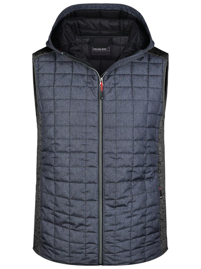 Men's Knitted Hybrid Vest Daiber Grey-Melange/Anthracite-Melang