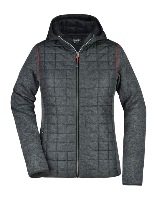Ladies' Knitted Hybrid Jacket Daiber Grey-Melange/Anthracite-Melang