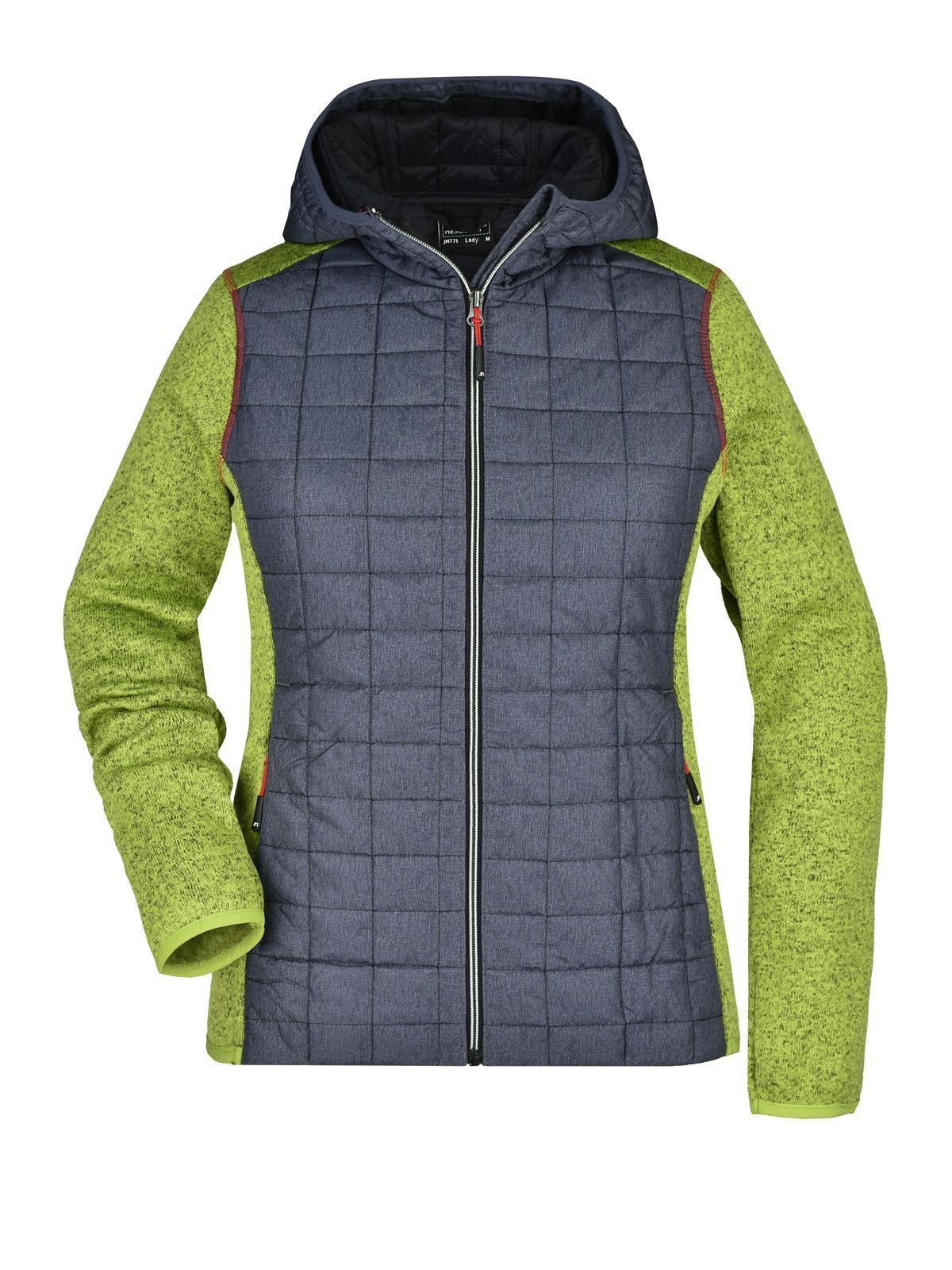 Ladies' Knitted Hybrid Jacket Daiber Kiwi-Melange/Anthracite-Melang