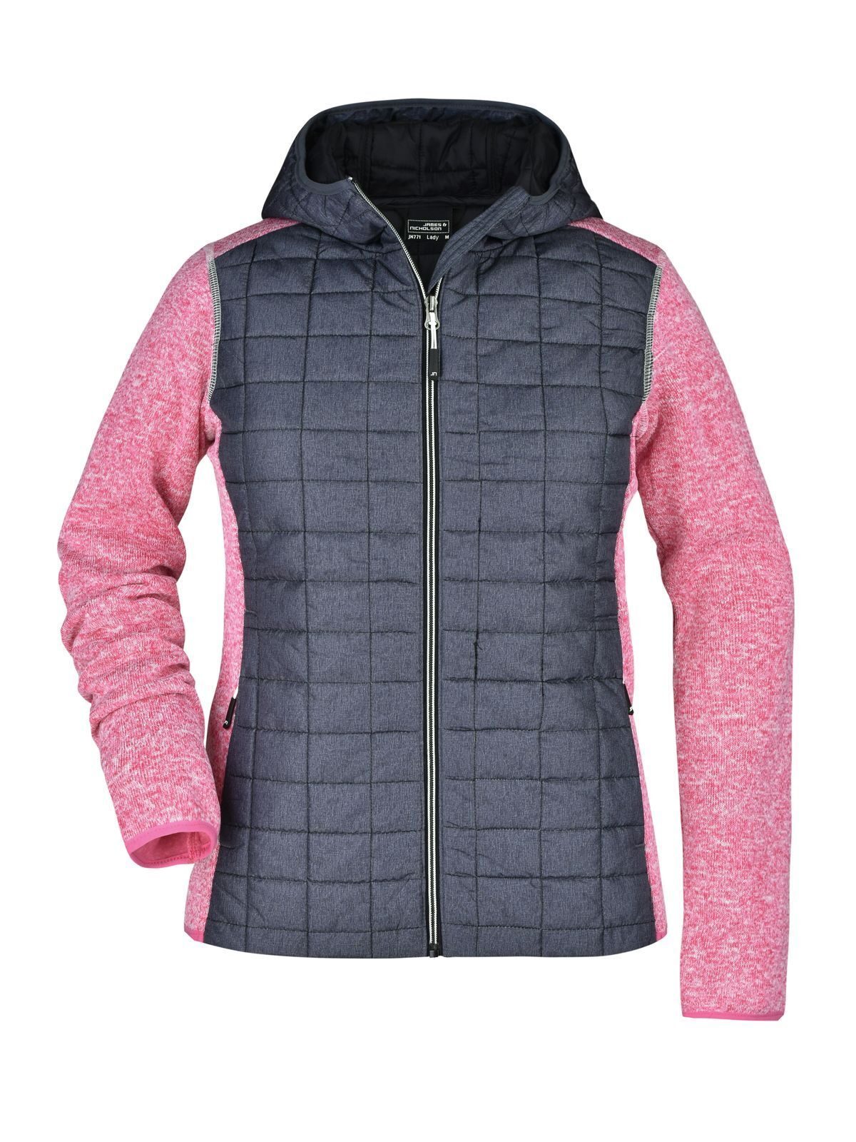 Ladies' Knitted Hybrid Jacket Daiber Pink-Melange/Anthracite-Melang