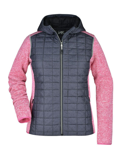 Ladies' Knitted Hybrid Jacket Daiber Pink-Melange/Anthracite-Melang