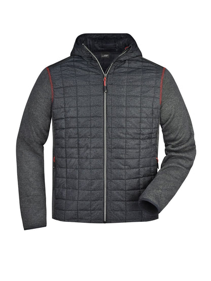 Men's Knitted Hybrid Jacket Daiber Grey-Melange/Anthracite-Melang
