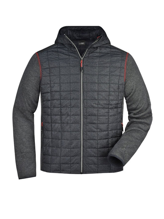 Men's Knitted Hybrid Jacket Daiber Grey-Melange/Anthracite-Melang